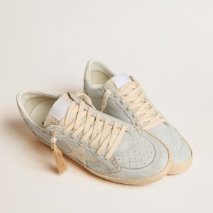 Golden Goose Ball Star LTD Sneakers In Baby Blue Nappa With White Star GWF00117.F006409.60473