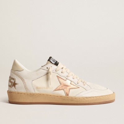 Golden Goose Ball Star LTD Sneakers In Canvas And Nappa With Bronze Metallic Leather Star GWF00327.F004682.82321