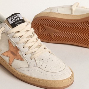 Golden Goose Ball Star LTD Sneakers In Canvas And Nappa With Bronze Metallic Leather Star GWF00327.F004682.82321