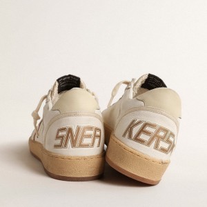 Golden Goose Ball Star LTD Sneakers In Canvas And Nappa With Bronze Metallic Leather Star GWF00327.F004682.82321