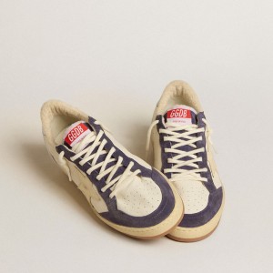 Golden Goose Ball Star LTD Sneakers In Nappa Leather And Suede With Cream Star And Silver Heel Tab GWF00117.F005226.11673