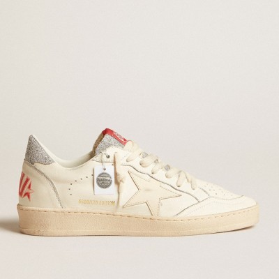 Golden Goose Ball Star LTD Sneakers In Nappa With White Star And Swarovski Crystal Heel Tab GMF00117.F005715.10418