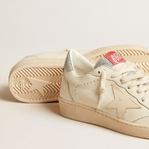 Golden Goose Ball Star LTD Sneakers In Nappa With White Star And Swarovski Crystal Heel Tab GMF00117.F005715.10418