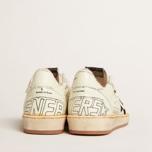 Golden Goose Ball Star LTD Sneakers With Black Suede Star And Black Lettering GMF00117.F004659.15201