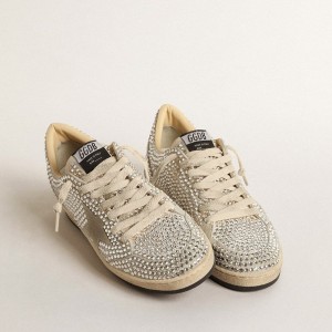 Golden Goose Ball Star LTD Sneakers With Swarovski Crystals And Gray Suede Star GWF00117.F004690.81980