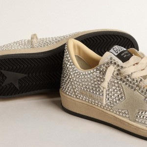 Golden Goose Ball Star LTD Sneakers With Swarovski Crystals And Gray Suede Star GWF00117.F004690.81980