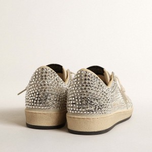 Golden Goose Ball Star LTD Sneakers With Swarovski Crystals And Gray Suede Star GWF00117.F004690.81980