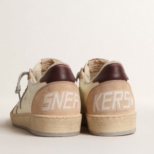 Golden Goose Ball Star LTD Sneakers With White Star And Burgundy Leather Heel Tab GWF00117.F004638.82312