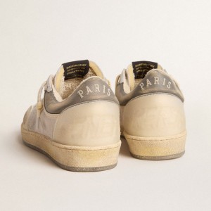 Golden Goose Ball Star Pro Sneakers In Optical White Leather With Rubber Inserts GWF00721.F005790.10973