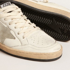 Golden Goose Ball Star Sabots Sneakers In Nappa Leather With Ice-gray Suede Star GWF00436.F004063.10276