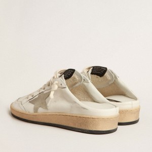 Golden Goose Ball Star Sabots Sneakers In Nappa Leather With Ice-gray Suede Star GWF00436.F004063.10276