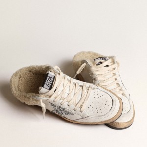 Golden Goose Ball Star Sabots Sneakers With Glitter Star And Shearling Lining GWF00436.F003988.10224