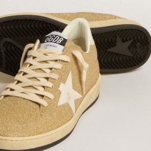 Golden Goose Ball Star Sneakers In Golden Swarovski Crystals With Milk-white Leather Star GWF00117.F005136.65194