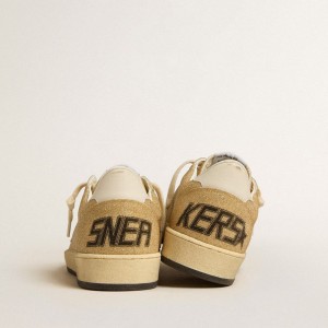 Golden Goose Ball Star Sneakers In Golden Swarovski Crystals With Milk-white Leather Star GWF00117.F005136.65194