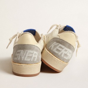 Golden Goose Ball Star Sneakers In Nappa Leather With Gray Suede Star And Beige Heel Tab GWF00117.F004093.15260