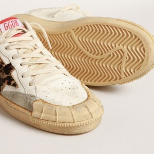 Golden Goose Ball Star Sneakers In Nappa With Leopard-print Pony Skin Star And Heel Tab GWF00351.F004003.15407