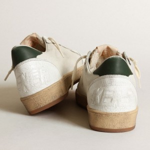 Golden Goose Ball Star Sneakers In White Nappa With Dove Gray Suede Star GMF00117.F003435.11207