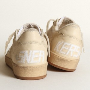 Golden Goose Ball Star Sneakers In White Nylon With White Star And Heel Tab GMF00117.F003256.11197