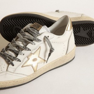 Golden Goose Ball Star Sneakers With Gold Star And Heel Tab GWF00117.F000783.80608