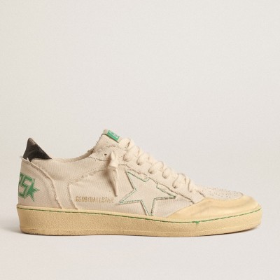 Golden Goose Ball Star Sneakers With Vanilla Canvas Star And Leather Heel Tab GWF00327.F004540.11496