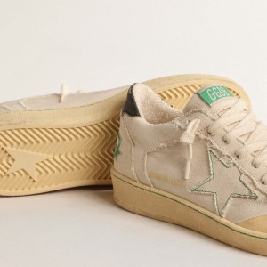 Golden Goose Ball Star Sneakers With Vanilla Canvas Star And Leather Heel Tab GWF00327.F004540.11496