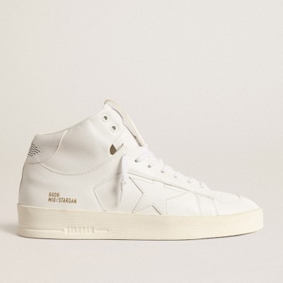 Golden Goose Bio-based Mid-Stardan Sneakers With White Star And Heel Tab GWF00441.F003952.10100