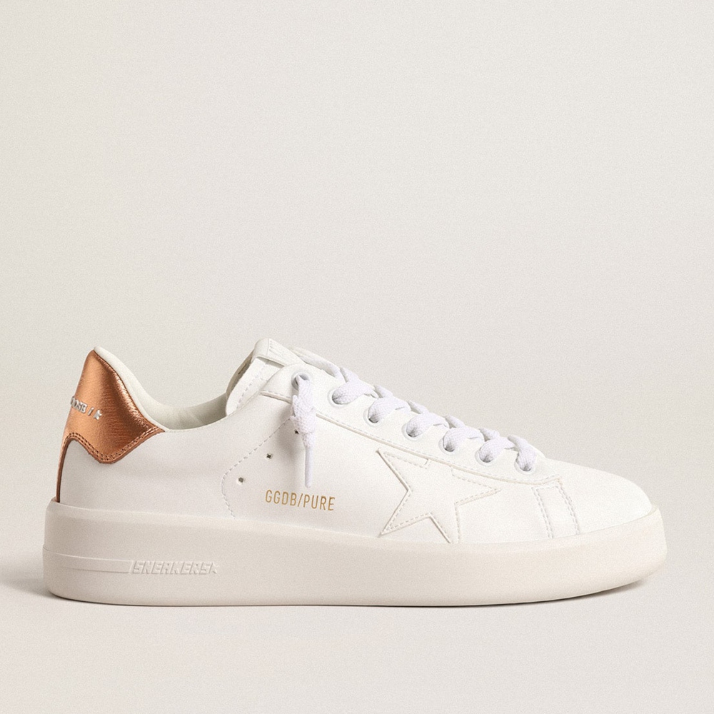 Golden Goose Bio-based Purestar Sneakers With Bronze Metallic Leather Heel Tab GWF00197.F004699.11508