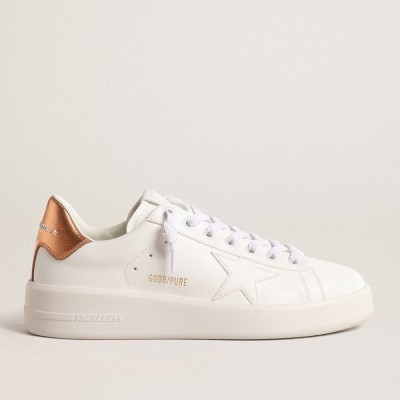 Golden Goose Bio-based Purestar Sneakers With Bronze Metallic Leather Heel Tab GWF00197.F004699.11508