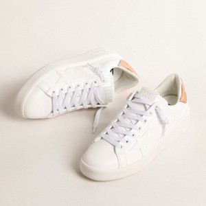 Golden Goose Bio-based Purestar Sneakers With Bronze Metallic Leather Heel Tab GWF00197.F004699.11508