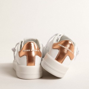 Golden Goose Bio-based Purestar Sneakers With Bronze Metallic Leather Heel Tab GWF00197.F004699.11508