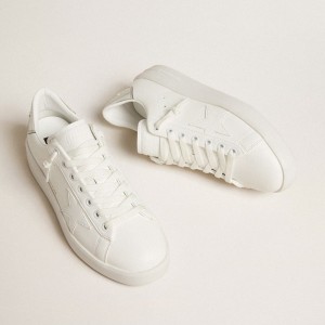 Golden Goose Bio-based Purestar Sneakers With White Star And Mirror-effect Heel Tab GWF00197.F005221.80185