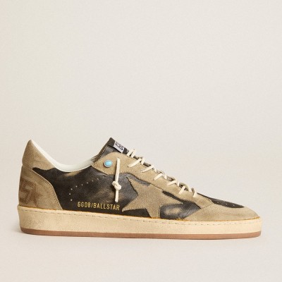 Golden Goose Brown Ball Star Sneakers With Dove-gray Suede Star And Heel Tab GMF00117.F005916.90333