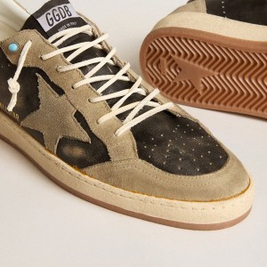 Golden Goose Brown Ball Star Sneakers With Dove-gray Suede Star And Heel Tab GMF00117.F005916.90333