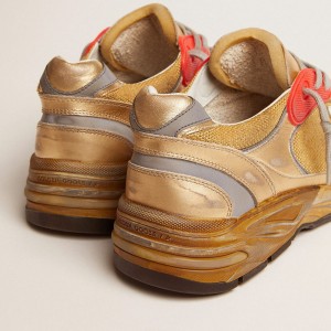 Golden Goose Dad-Star Sneakers Gold With Distressed Finish GMF00199.F001211.65120