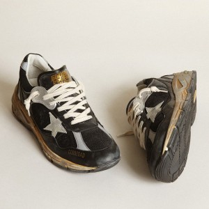 Golden Goose Dad-Star Sneakers In Black Mesh And Nappa With Ice-colored Star GWF00199.F003270.90282