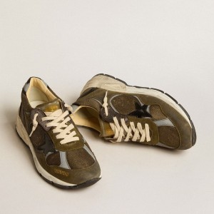 Golden Goose Dad-Star Sneakers In Suede And Mesh With Black Leather Star And Heel Tab GWF00199.F005207.35875