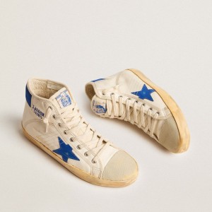 Golden Goose Francy Penstar LAB Sneakers In Nappa With Blue Star And Nylon Heel Tab GMF00637.F005682.10793