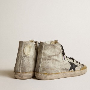 Golden Goose Francy Penstar LAB Sneakers With Floral Print And Black Star GWF00114.F003820.10471