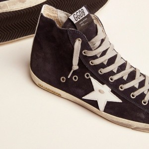 Golden Goose Francy Sneakers In Leather With Leather Star And Heel Tab GMF00113.F000322.50517