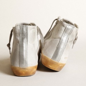 Golden Goose Francy Sneakers In White Suede With Black Leather Star GWF00113.F003367.10250