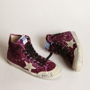 Golden Goose Francy Sneakers With Sequins And Handwritten Lettering On The Outsole GWF00114.F002977.45363