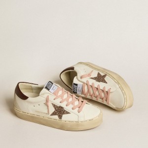 Golden Goose Hi Star LTD Sneakers With Glitter Star And Brown Lizard-print Heel Tab GWF00119.F005121.11648