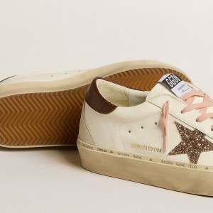 Golden Goose Hi Star LTD Sneakers With Glitter Star And Brown Lizard-print Heel Tab GWF00119.F005121.11648