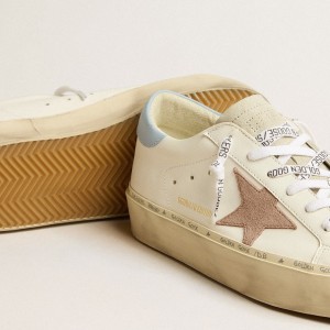 Golden Goose Hi Star LTD Sneakers With Pink Suede Star And Light Blue Leather Heel Tab GWF00118.F005119.11647