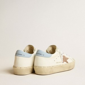 Golden Goose Hi Star LTD Sneakers With Pink Suede Star And Light Blue Leather Heel Tab GWF00118.F005119.11647