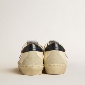 Golden Goose Hi Star Sneakers In Nappa With Swarovski Crystal Star And Dark Blue Leather Heel Tab GWF00119.F005118.11506