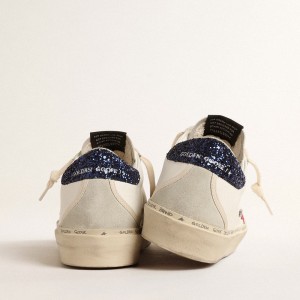 Golden Goose Hi Star Sneakers With Fuchsia Leather Star And Blue Glitter Heel Tab GWF00119.F004557.11492