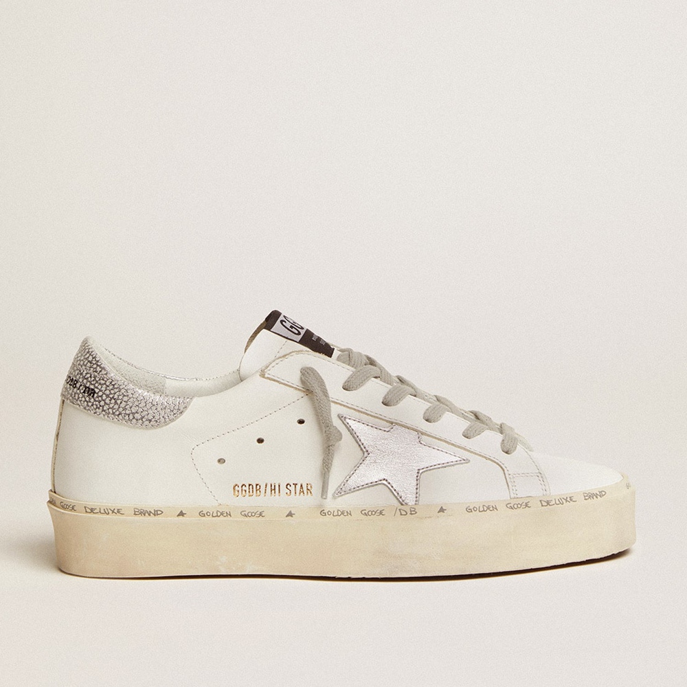 Golden Goose Hi Star Sneakers With Silver Heel Tab GWF00118.F000329.80185