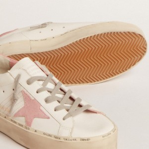 Golden Goose Hi Star Sneakers With Suede Star And Old Rose Leather Heel Tab GWF00118.F004723.11202