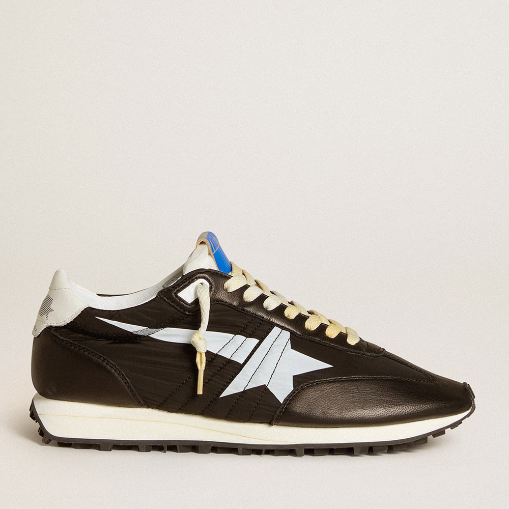 Golden Goose Marathon Shoes With Black Nylon Upper And White Star GMF00683.F005459.90167